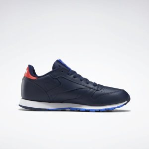 Adidasy Dziecięce Reebok Classic Leather Granatowe/Czerwone/Białe PL 64TPEBU